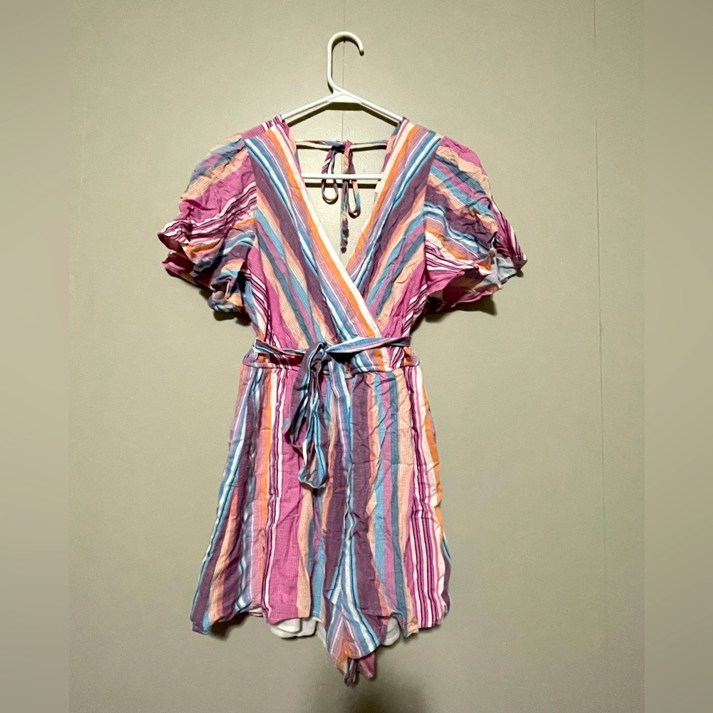 Multi color medium shorts romper